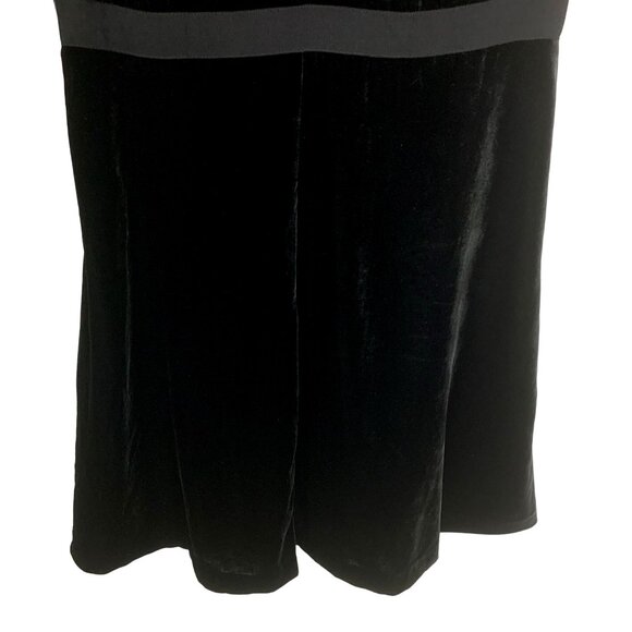 Ann Taylor Petite Velvet V-neck Flutter Short Sleeve A Line Dress Black Size 12P - Picture 8 of 12
